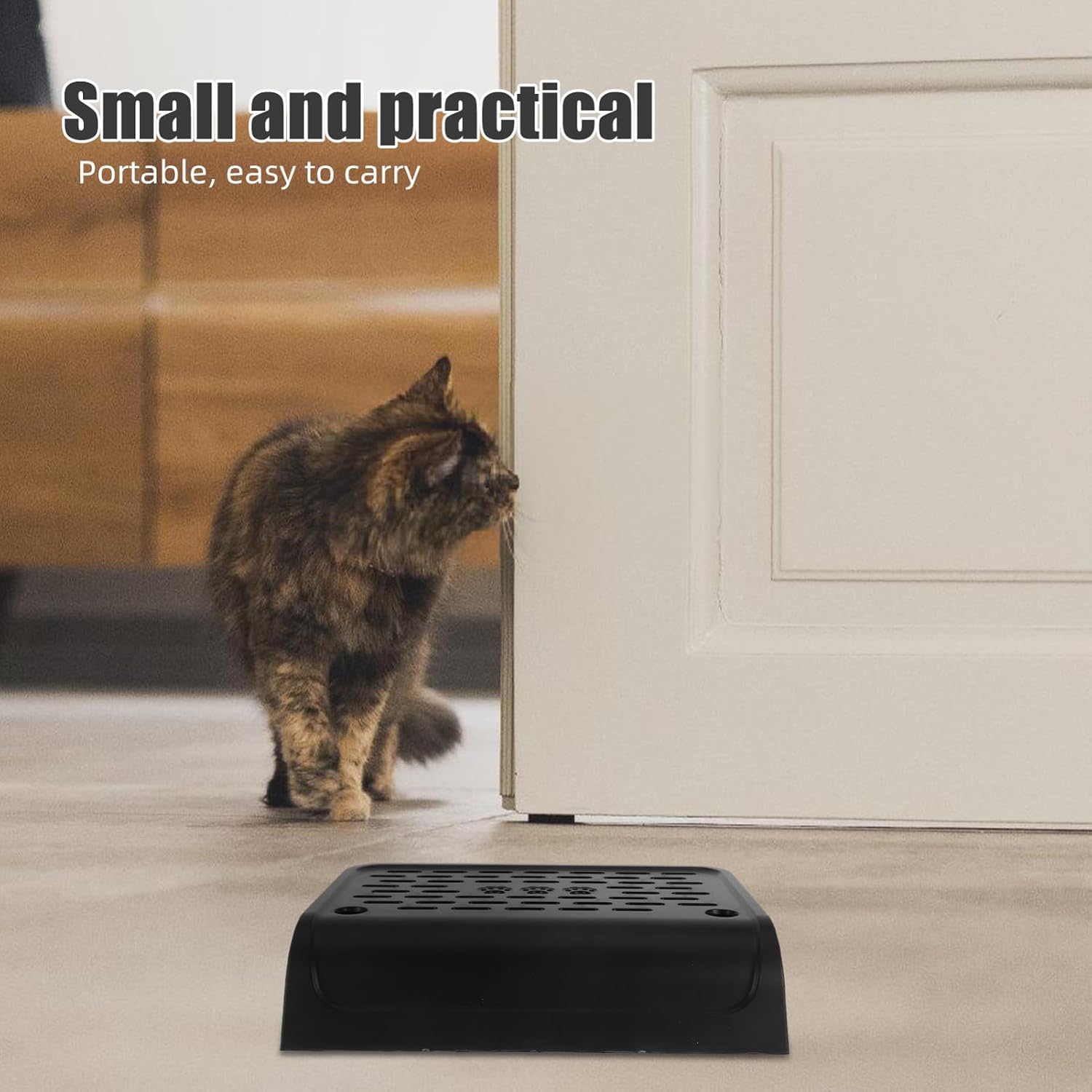 Toddmomy Cat Litter Box Ramp with Filter Function Portable Step Stool for Small and Elderly Cats Easy Clean Litter Tray Ramp to Reduce Scattering and Provide Extra Resting Space 12.16X8.26X3.30 Inches