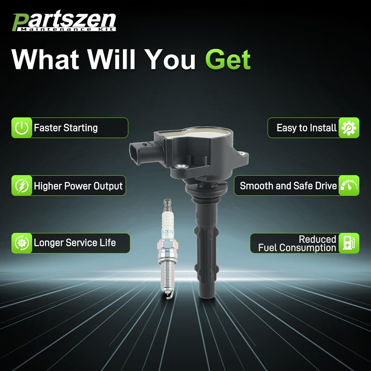 UF535 Ignition Coil XP6203 Spark Plug Fit for Mercedes-Benz E350 GLK350 C230 C280 C300 C350 CLK350 ML350 ML450 R350 S400 SLK280 SLK350 SLK300