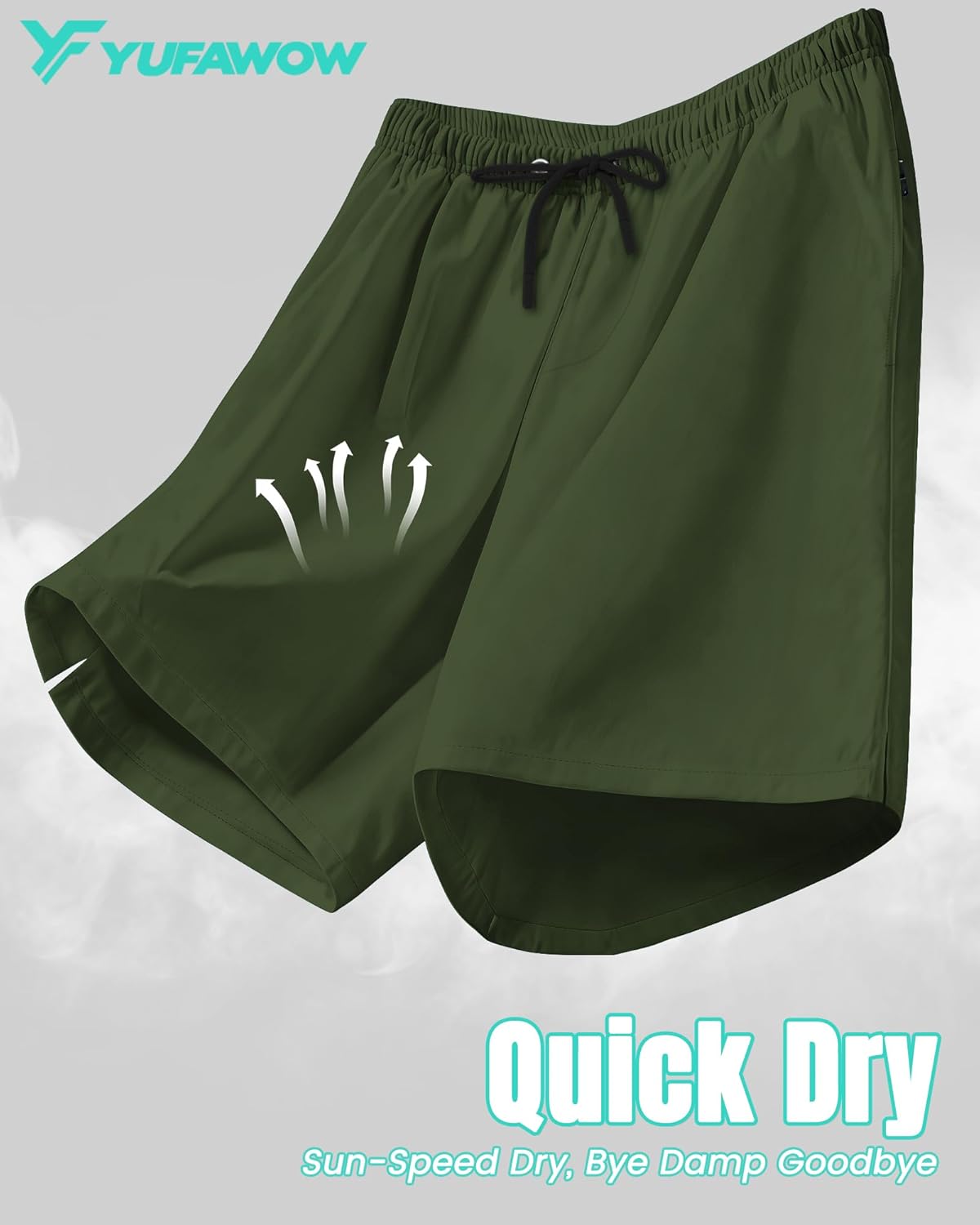 7 Inch Men Swim Trunks with Compression Liner Quick Dry Drawstring Male Swimtrunks for Beach Summer Water Park - Image 6