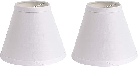 Urbanest 100% Linen Chandelier Lamp Shades, 6-inch, Hardback Clip On, White(Set of 2) - coolthings.us