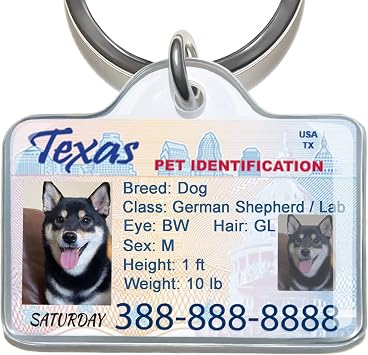 Personalized Pet Driver License ID Tags - Customized for your Pet! Add a touch of humor with funny cat and dog license ID tags.