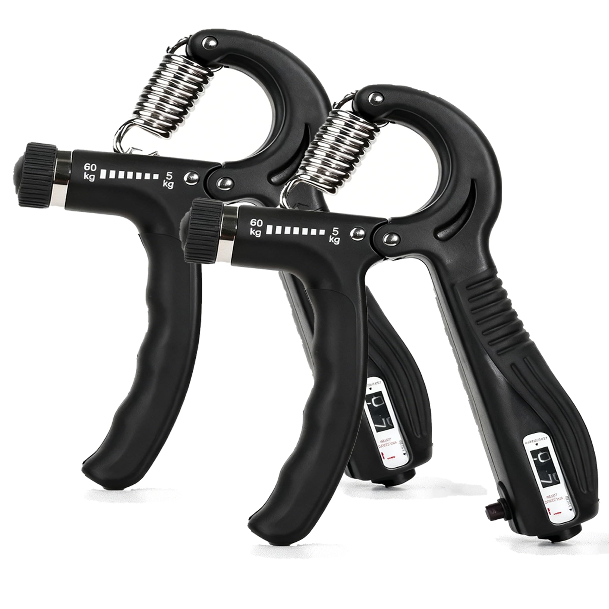 JTHEW Grip Strength Trainer 2 Pack - Adjustable Resistance 10-132lbs (5-60kg) Hand & Forearm Strengthener for Athletes, Physical Therapy, Home Gym & Rehabilitation (Black)