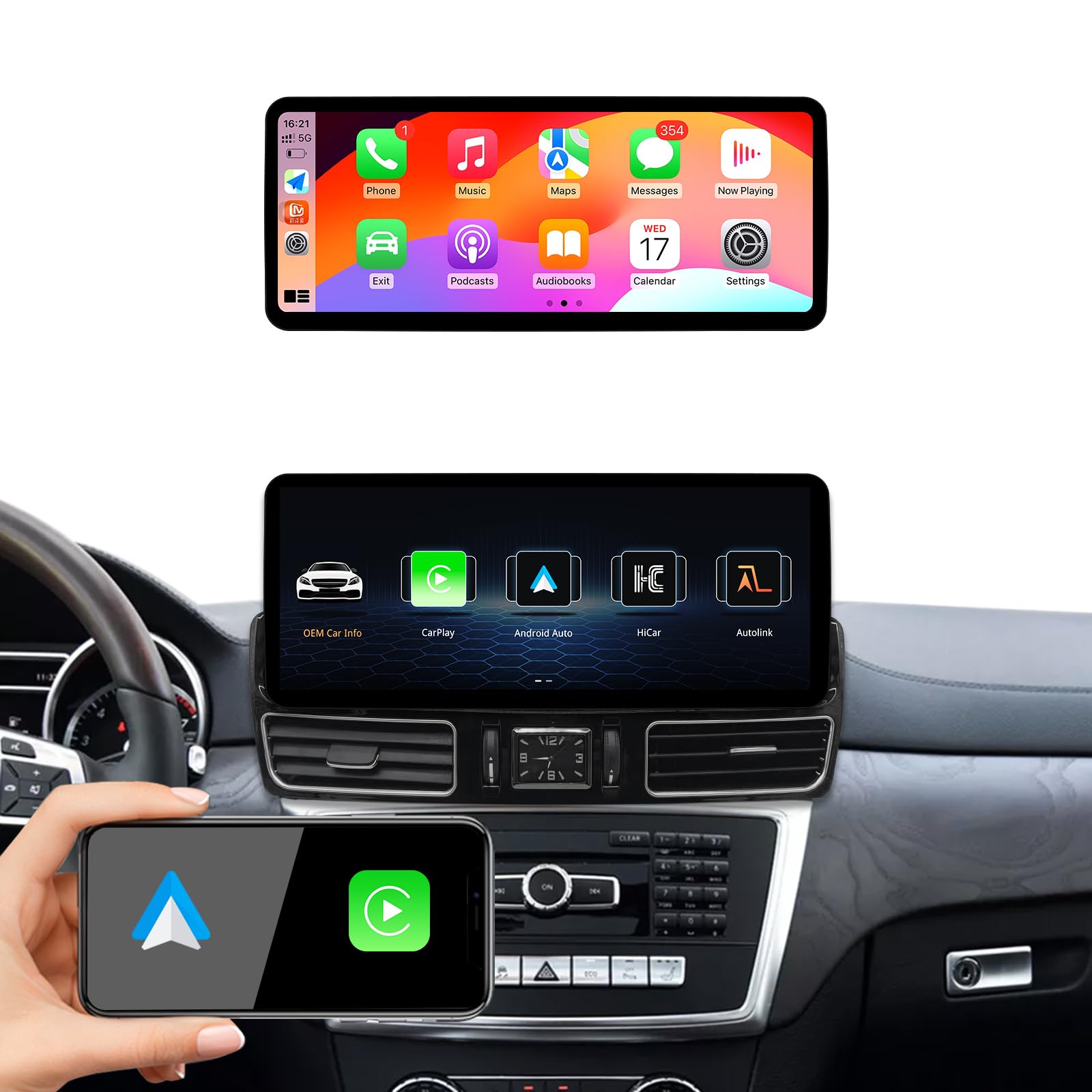 Ultra Narrow 12.3 Inch Car Stereo for Mercedes-Benz GLE GLS Carplay Android Auto Radio Multimedia Player Upgrade Touch Screen 2016-2019(Linux GLE GLS