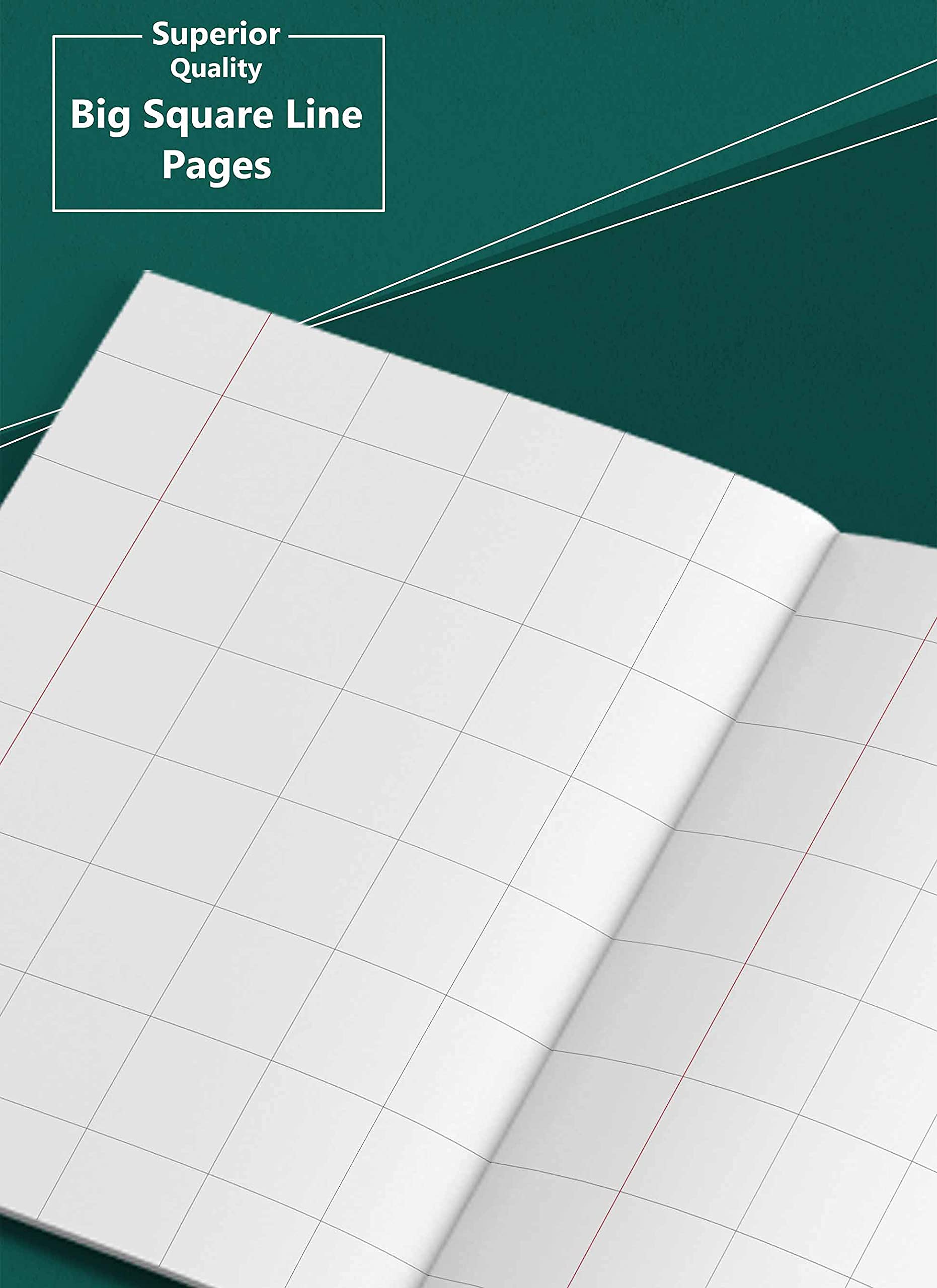 Big Maths - Quaderni quadrati a righe, 2,5 cm, 172 pagine, formato A5, copertina marrone morbida, 18 cm x 24 cm circa, quaderno matematico per esercizi e pratica, confezione da 8 quaderni | GSM 57