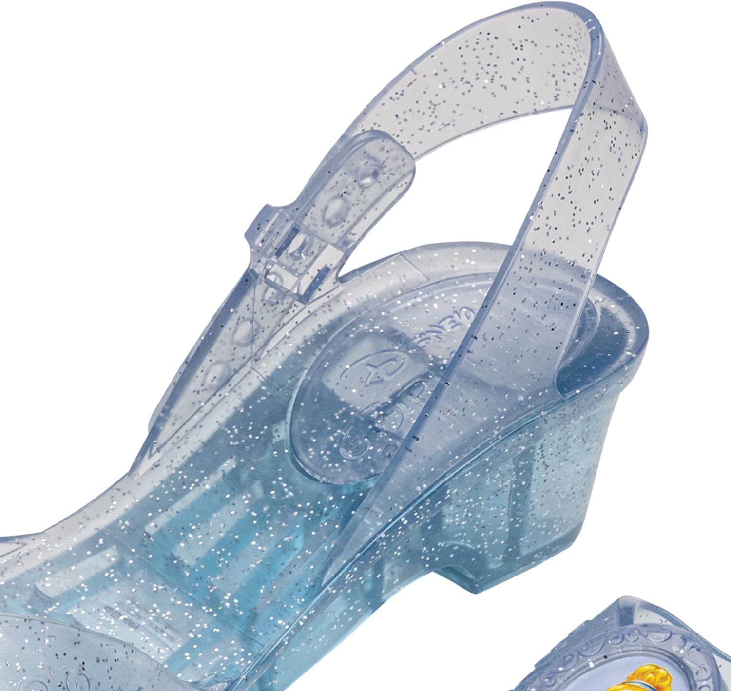 Cinderella Jelly Shoes, Official Disney Princess Costume Shoes with Rapunzel Emblem, Kids Size 11/12 Medium