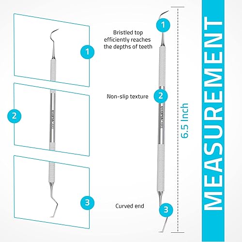 Miniatura 2 de Utopia Care Herramienta profesional raspadora de sarro dental, púa dental, removedor de sarro de doble extremo para dientes, removedor de placa,