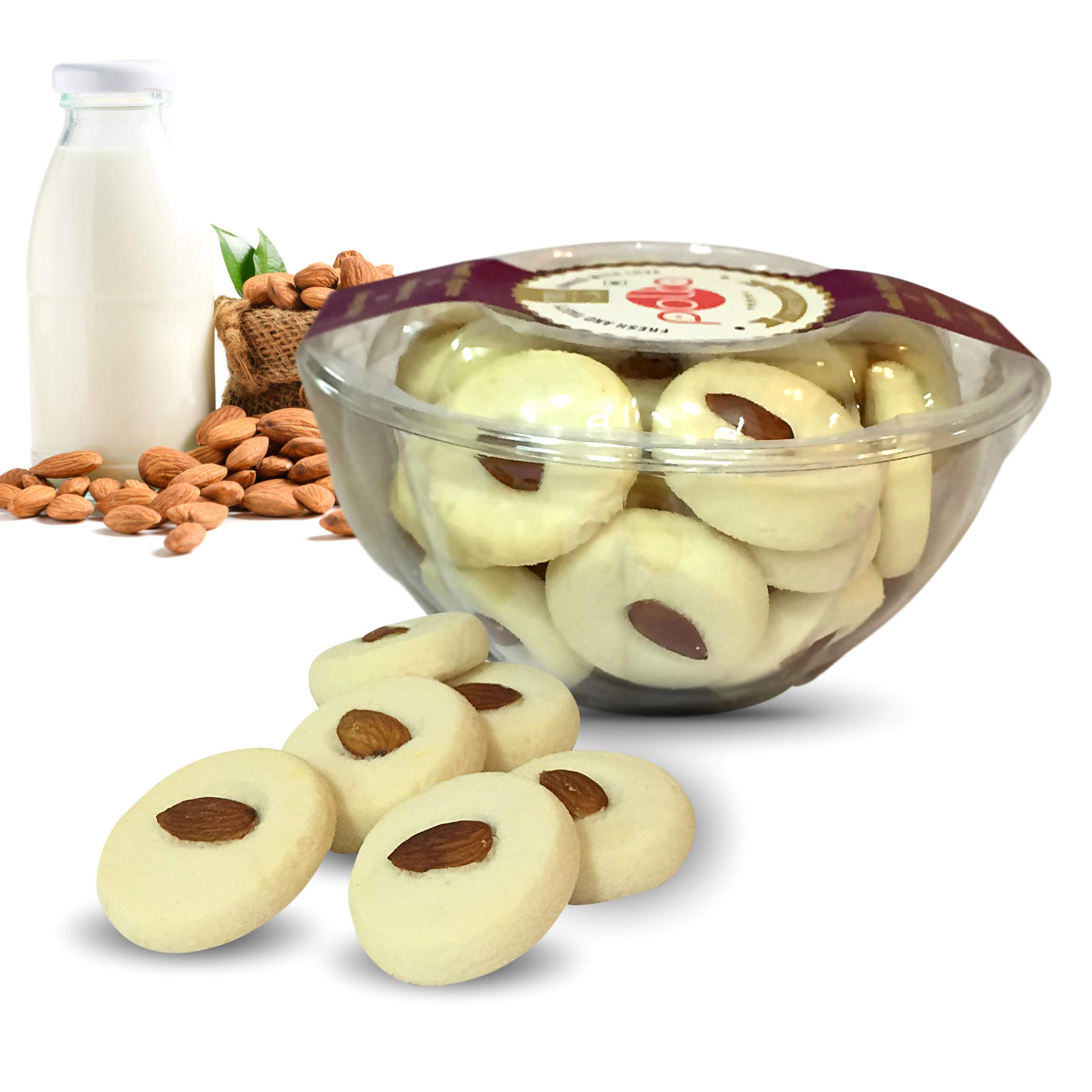 POLKA BADAM KHATAI,Pack of 3,Cookies Biscuit Bowl,Gift Pack, Dry Fruit,Assorted Cookies,Family Combo Pack - 975 GM
