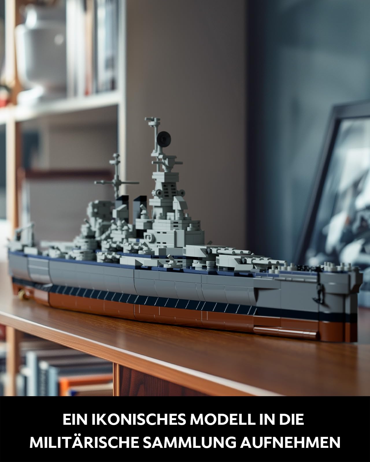 Nifeliz North Battleship Klemmbausteine Schiffe für Erwachsene, ​Militär Modellbausatz Schlachtschiff USS zum Bauen und Ausstellen, Geschenk für Militärbegeisterte Männer (1911 Teile, NF10280)