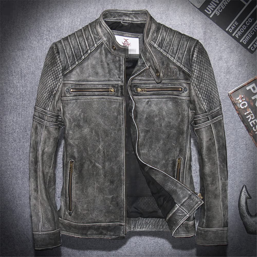 Amazon | X.N.S(希望) バイク用 レザージャケット 牛革 メンズ バイク