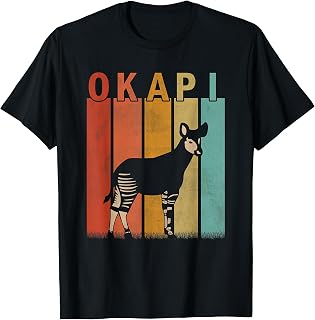 Distressed Okapi Lover Men Women Kid Cute Okapi Retro T-Shirt