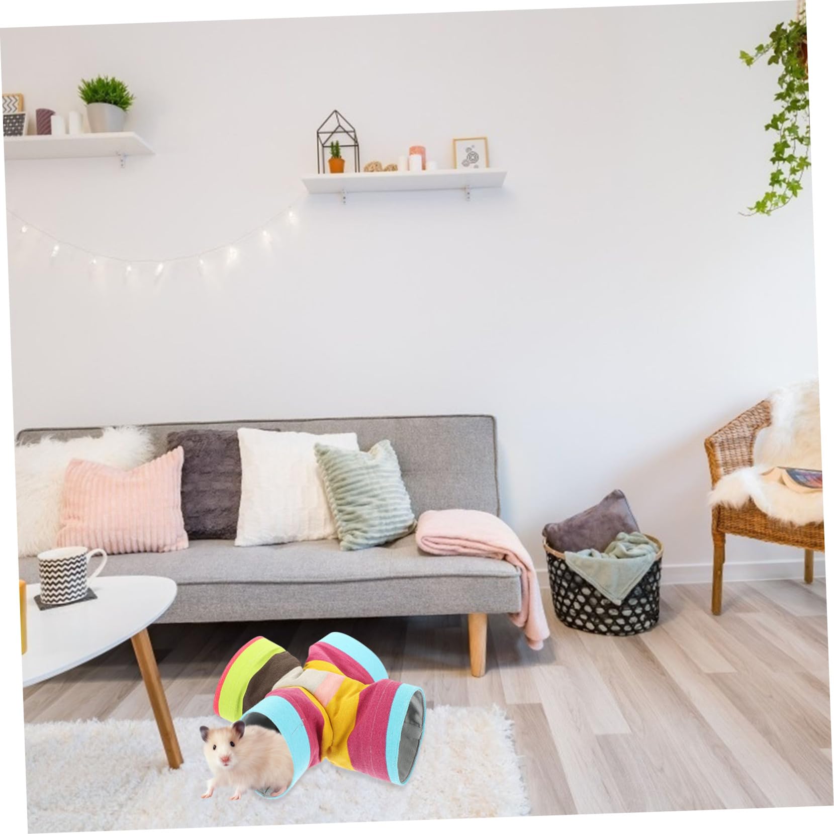 Garneck Pet Tunnel Hamster Tunnel Plaything for Indoor Fun Durable Rainbow Hideout for Hamsters Rabbits and Pets for Home Travel