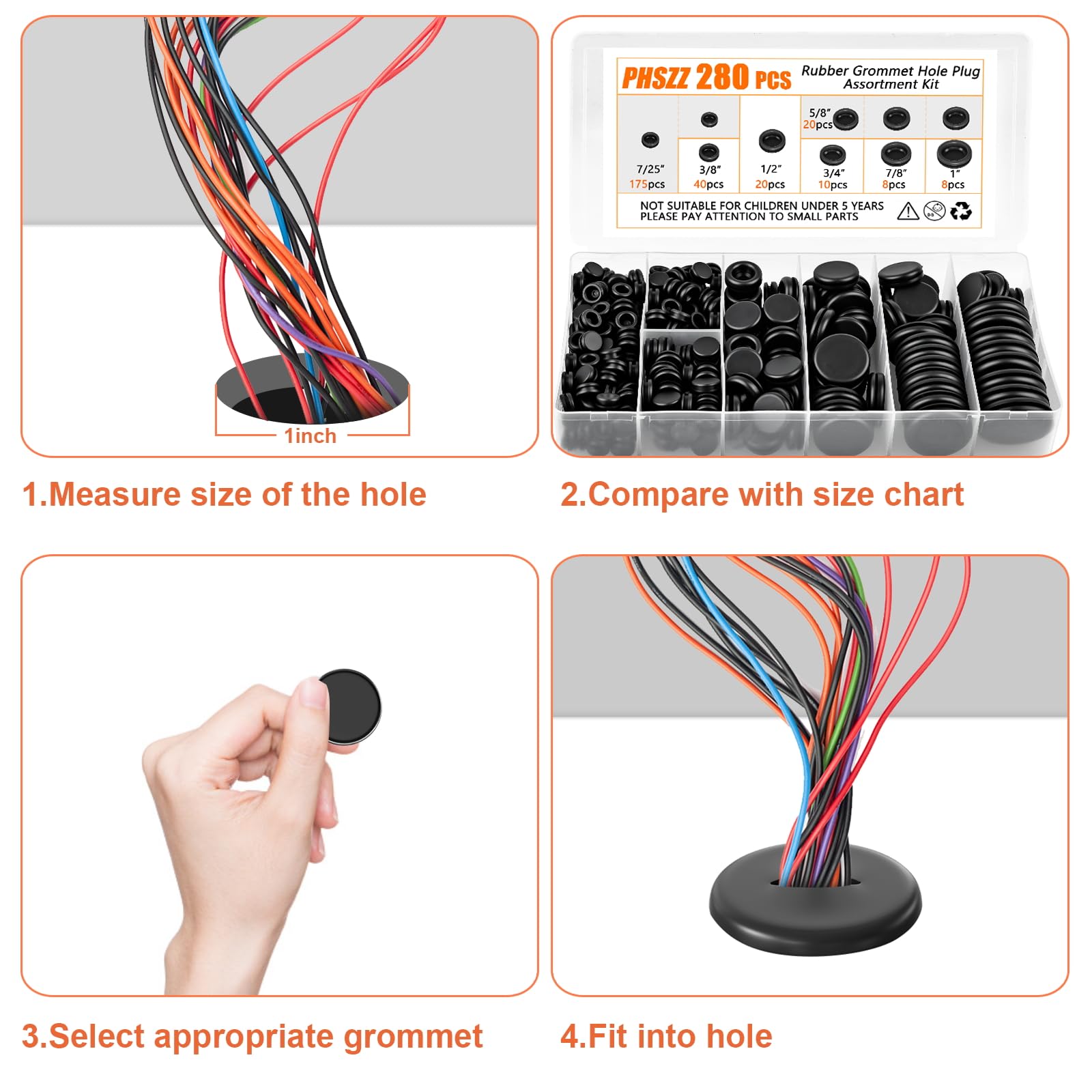 280 PCS Rubber Grommet Kit - Protect Your Wiring -6
