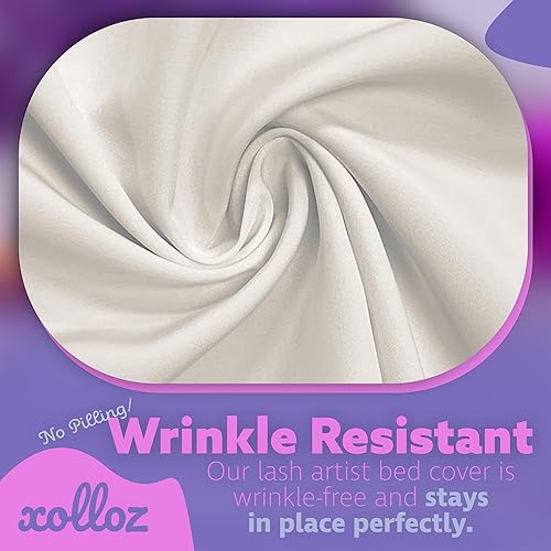 Miniatura 6 de Funda para mesa de masaje, cubierta elástica blanca de 6 pies para cama de masaje, cubierta de cama de pestañas para spa o salón, envoltura de mesa