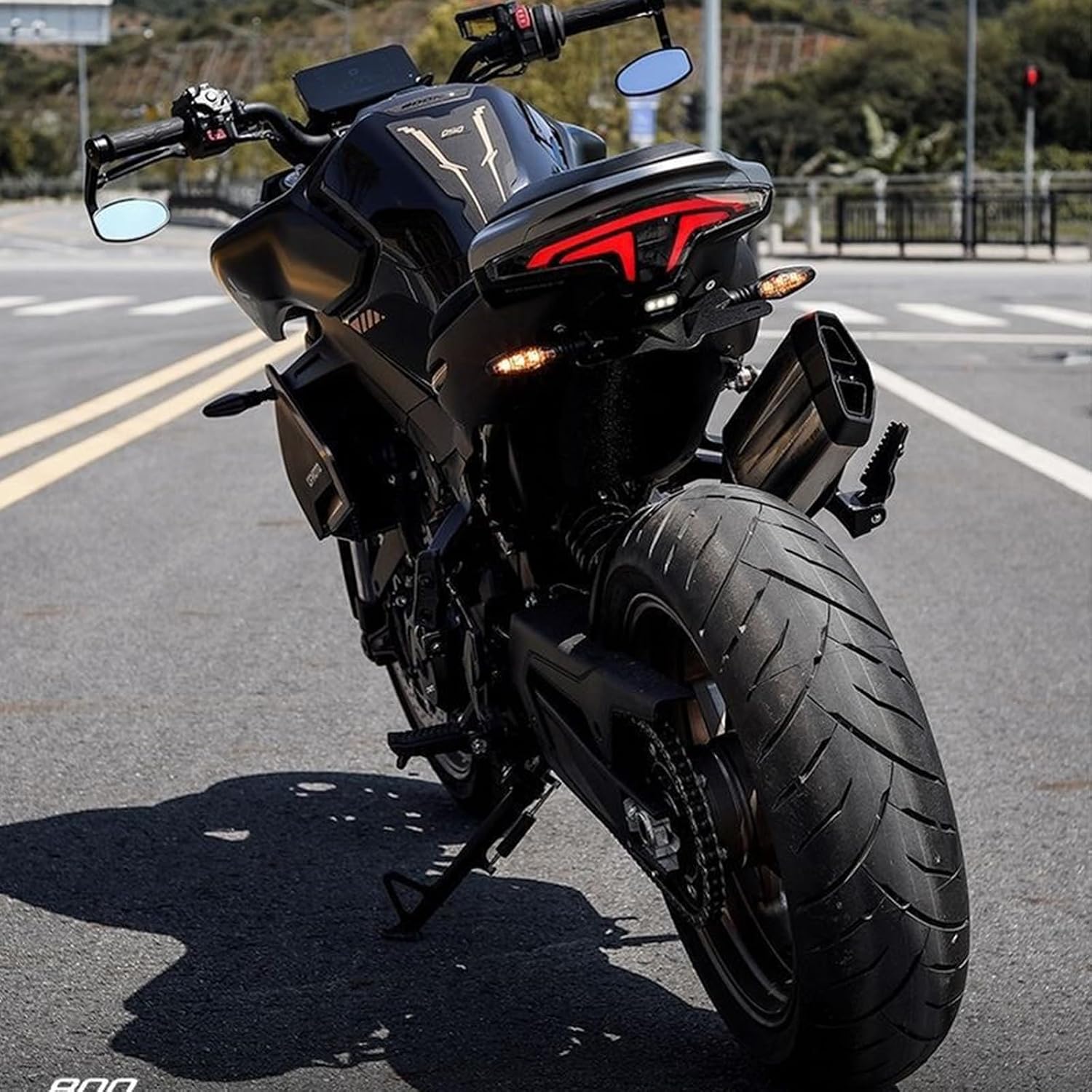 Tidy Tail Fender Eliminator Compatible with CFMOTO 800NK 2024 2025,Stainless Steel,Laser Cutting,Powder Coating,CFMOTO 800NK Accessories,CFMOTO 800NK Tail Tidy,License Plate Frame