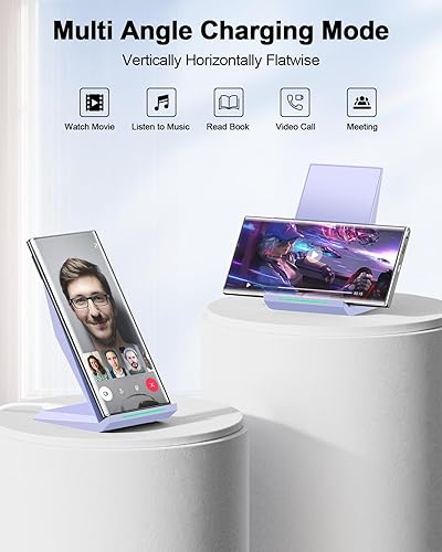 Miniatura 11 de Cargador inalámbrico de carga rápida, NANAMI Qi soporte de carga para Samsung S7, S7 Edge, Note 5, S6 Edge Plus y todos los dispositivos Qi