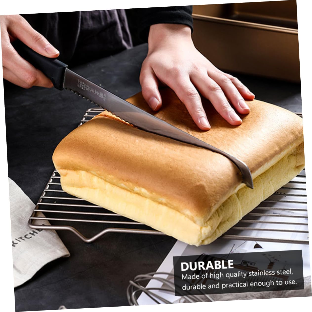 TEHAUX Edelstahl Antihaft Kuchenform Quadratisch Leicht zu Reinigen Backform für Brot und Kuchen Vielseitig als Kuchenplatte und Kastenform zum Backen