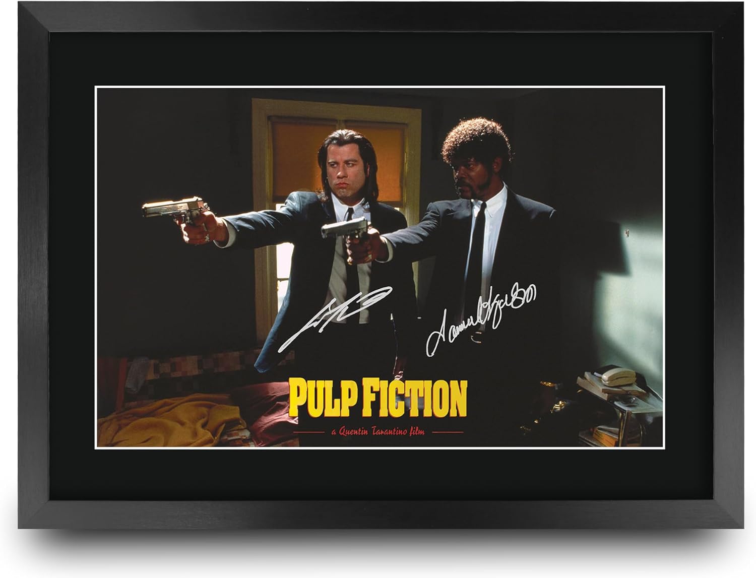 HWC Trading Pulp Fiction Bruce Willis 16 x 12 inch Gifts Printed Poster Signed Autograph Picture for Movie Memorabilia Fans - 16" x 12" Framed
