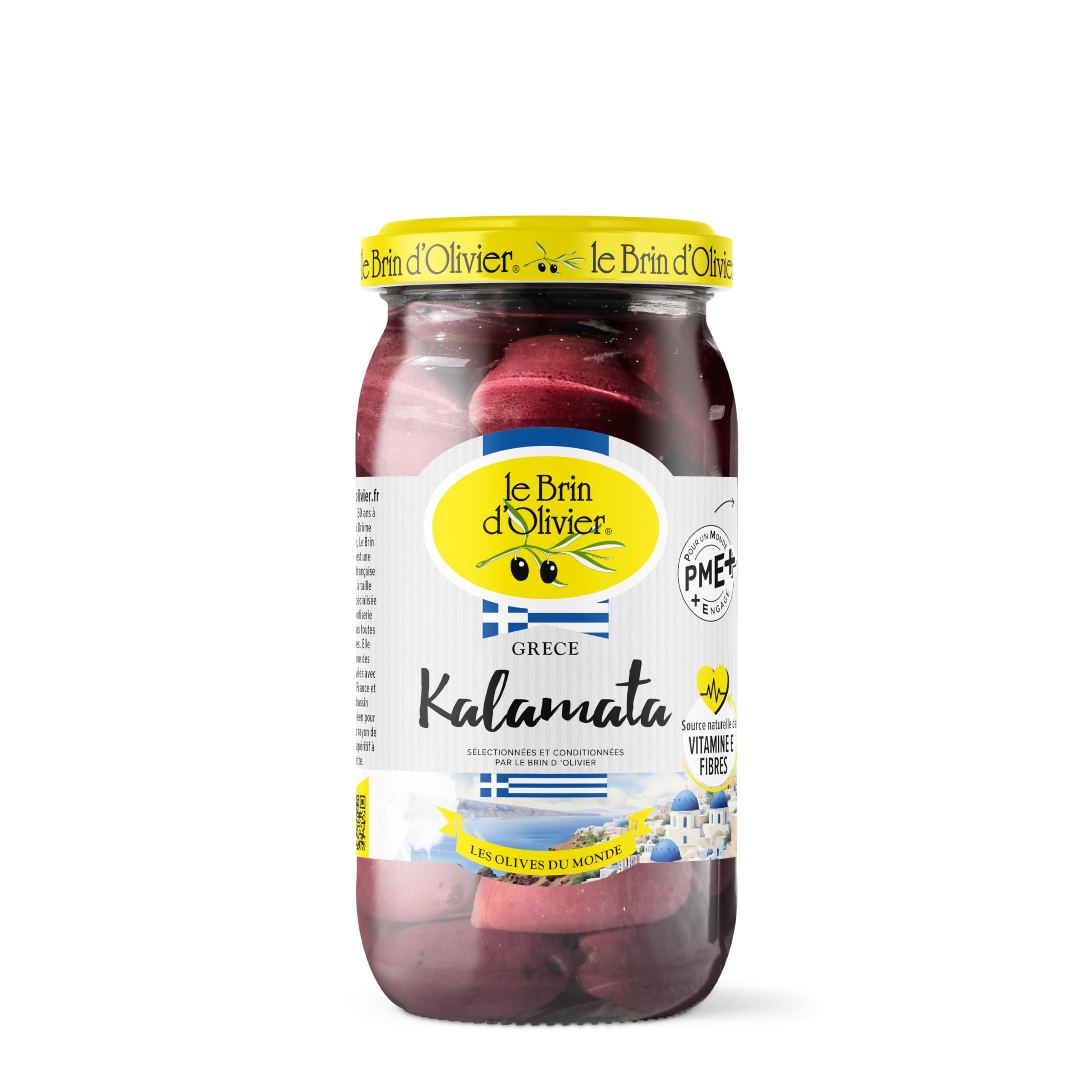 Aceitunas negras con natural Kalamata de origen Grecia – 220 gx6 – La ramita de OLIVIER