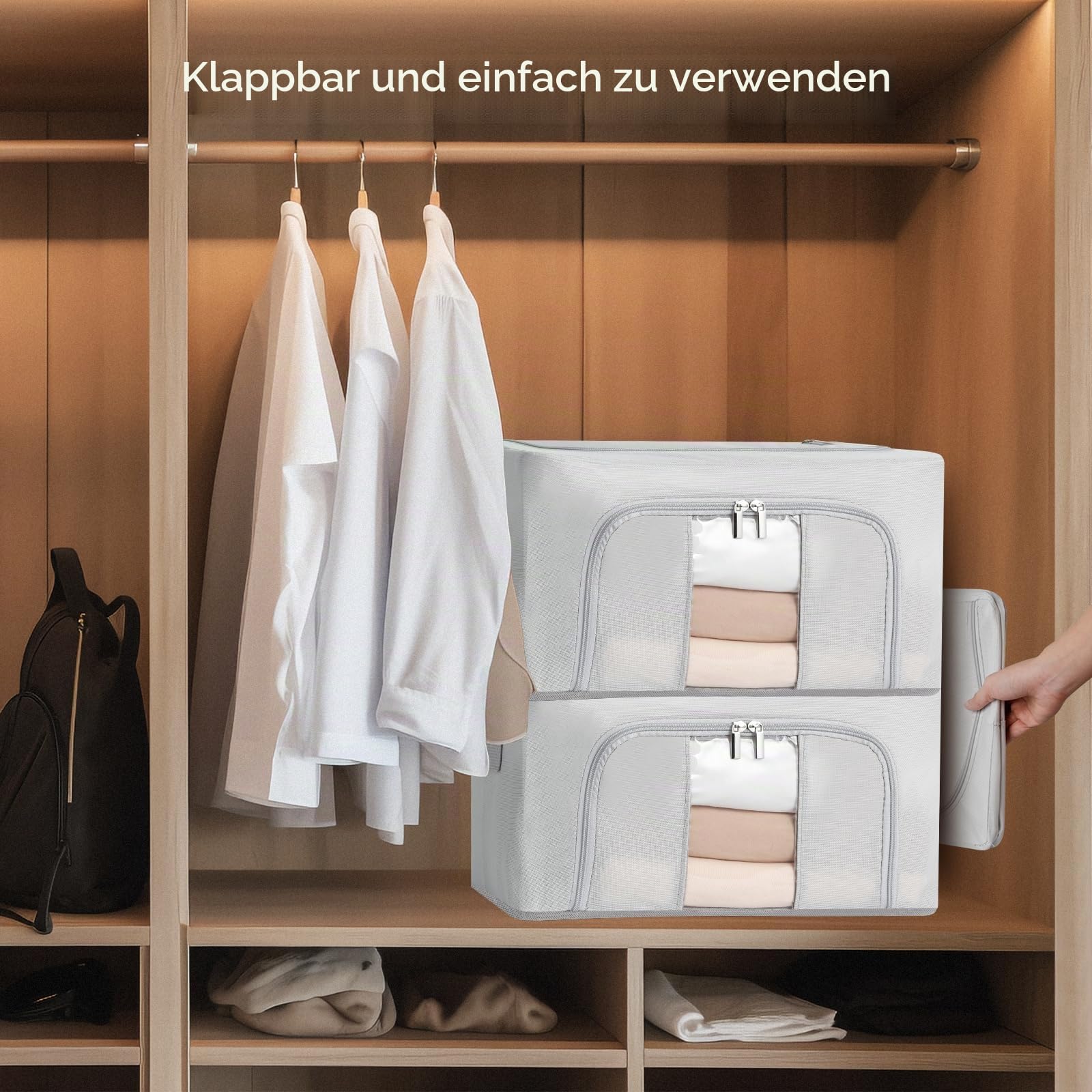 Stapelbare Stoffboxen für Wäsche & Textilien