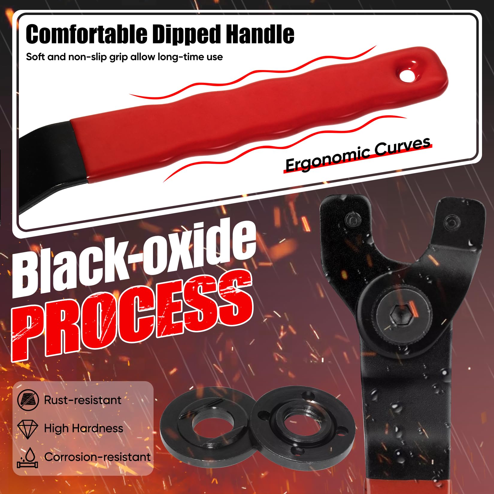 Angle Grinder Spanner Wrench Kit - Universal Fit -4