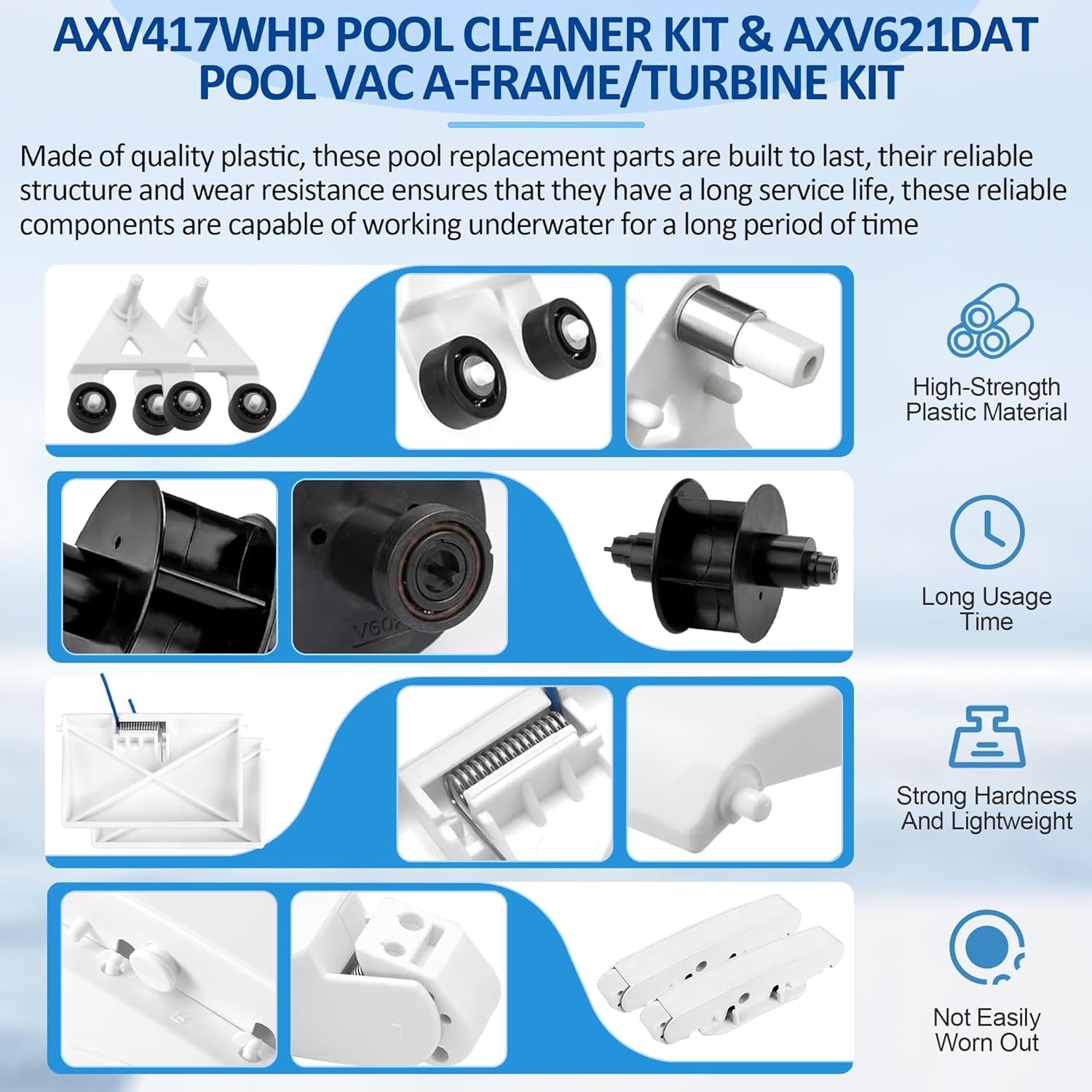 AXV417WHP - Kit de columpio para limpieza de piscinas y AXV621DAT A-Frame