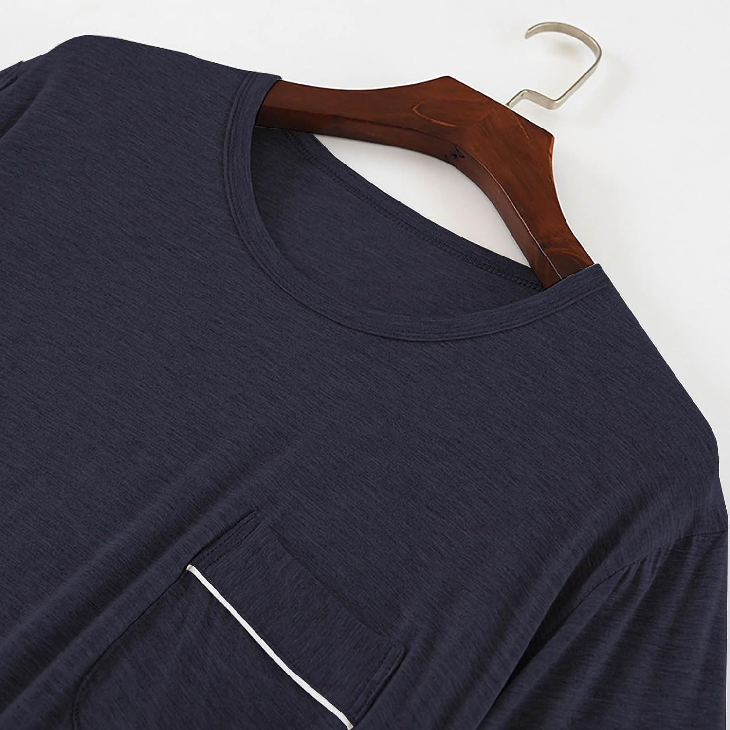 Mens Modal Cotton Lounge T-Shirt Short Sleeve Soft Lightweight Pajama Tops Round Neck Tee Top Loungewear