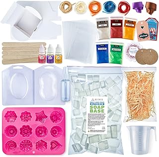 ALEXES Soap Making Kit - Make Your Own Soap Kit - DIY Soap Making Supplies Kit for Adults - 1.1 lb Glycerin Soap Base - Soap Making Kit for Beginners - Handmade Soap