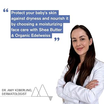Uriage Baby Face Moisturizing Cream with Organic Edelweiss & Shea Butter, Hydrates & Prevents Dryness, Fast-absorbing & Non-sticky, 97% Igredients of Natural Origin