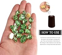 Vista 4 de 50 diamantes de imitación para coser, formas mixtas, diamantes de imitación de cristal para coser en gemas de cristal, parte trasera plana mental