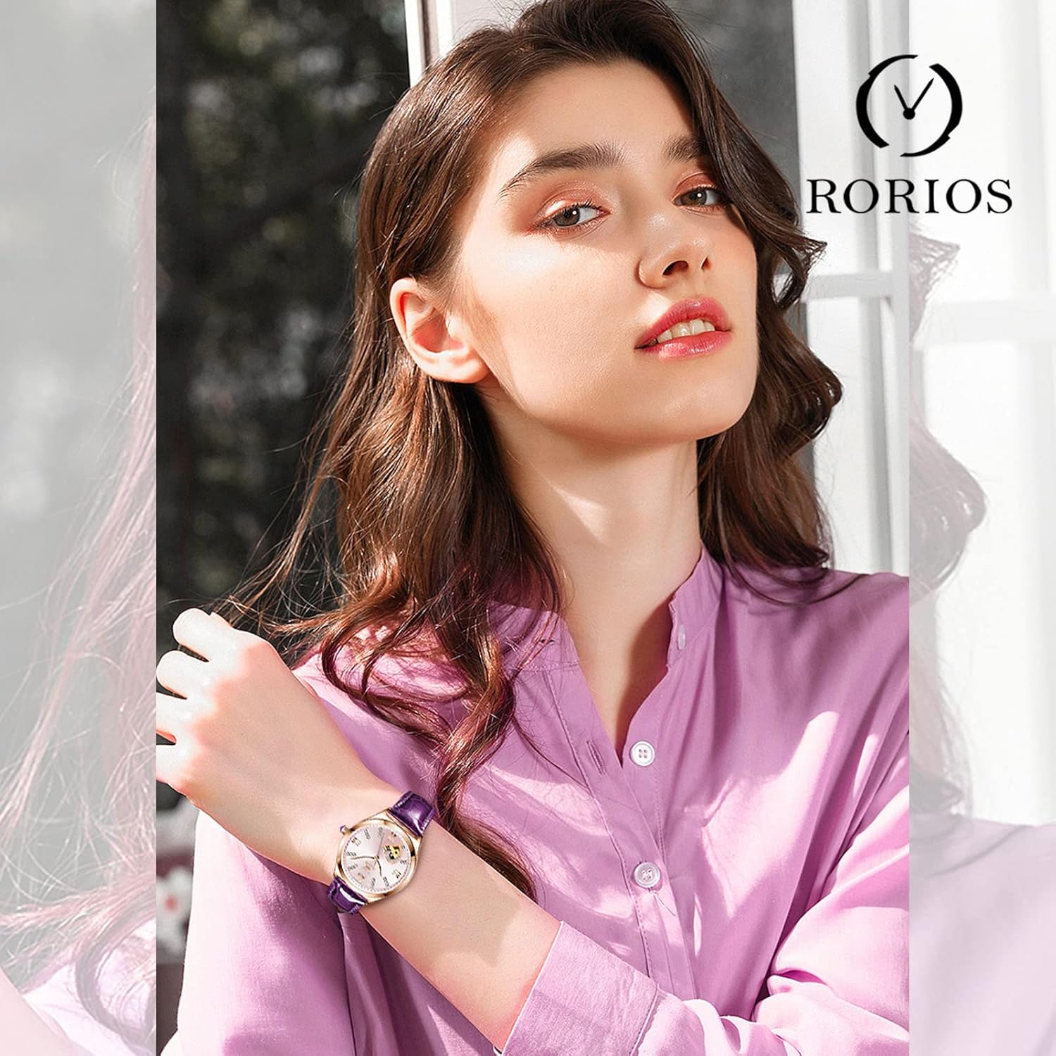 RORIOS Moda Orologio da Donna Luminoso Orologio Automatico Meccanico Orologio con Cinturino in Pelle Scheletro Donna Orologio da Polso RORIOS Moda Orologio da Donna Luminoso Orologio Automatico Meccanico Orologio con Cinturino in Pelle Scheletro Donna Orologio da Polso