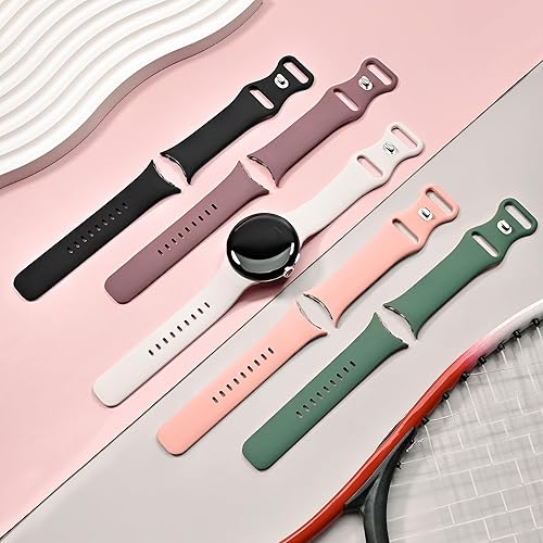 Miniatura 19 de Paquete de 5 bandas de reloj compatibles con Google Pixel 2/Pixel 3/Pixel 4 de 41mm para mujeres y hombres, correa de reemplazo deportiva duradera