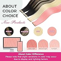 Vista 135 de Lashey Extensiones de Cabello Humano con Cinta Adhesiva Negro Natural 100% Remy Cabello Humano Liso Extensiones de Cabello con Cinta Largas de 24