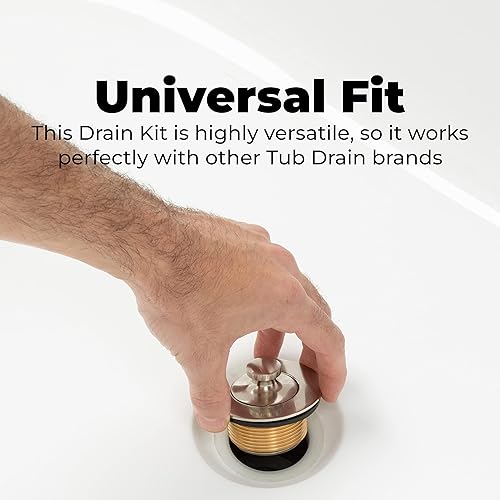 Miniatura 3 de Conjunto de drenaje de bañera de elevación y giro, kit de conversión, recorte de residuos y placa frontal de desbordamiento de un solo agujero,