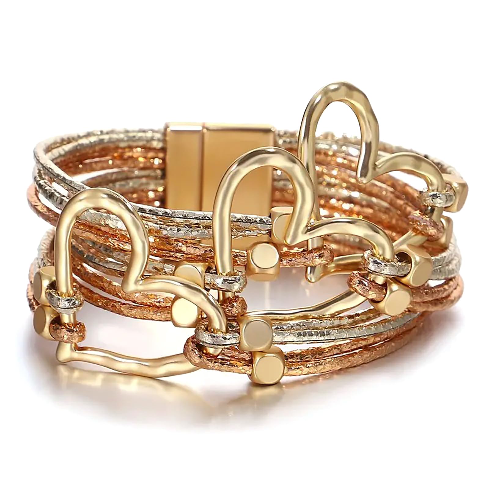 Fesciory Leather Wrap Bracelets for Women, Boho Western Layered Jewelry