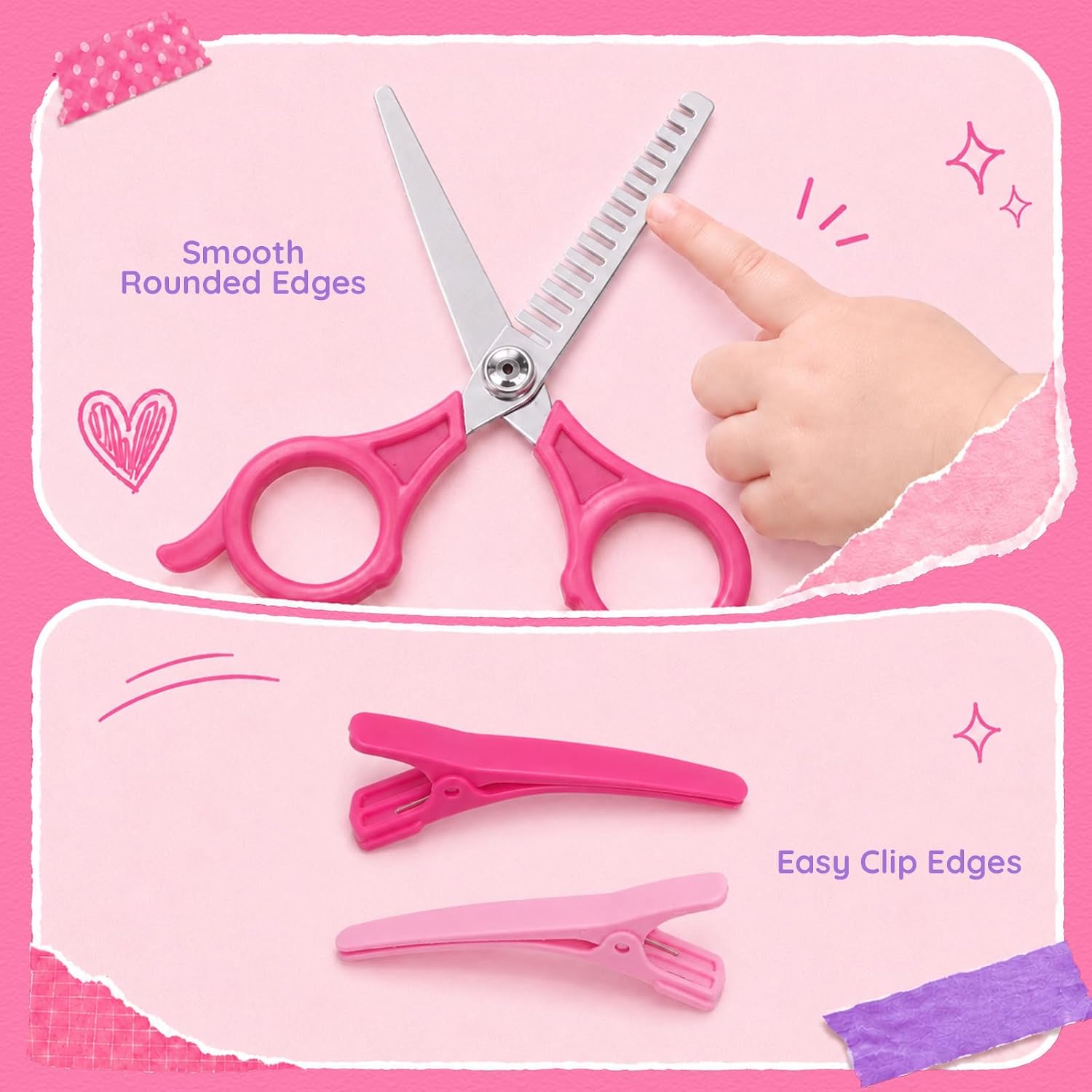 Pretend Play Hair Salon Toys, Kids Hair Styling Set for Girls 3 4 5 6 7 8 | Barber Role Play Kit with Hairdresser Accessories, Dress Up Toy Salon Set, Birthday Gift for Girls Age 3-8