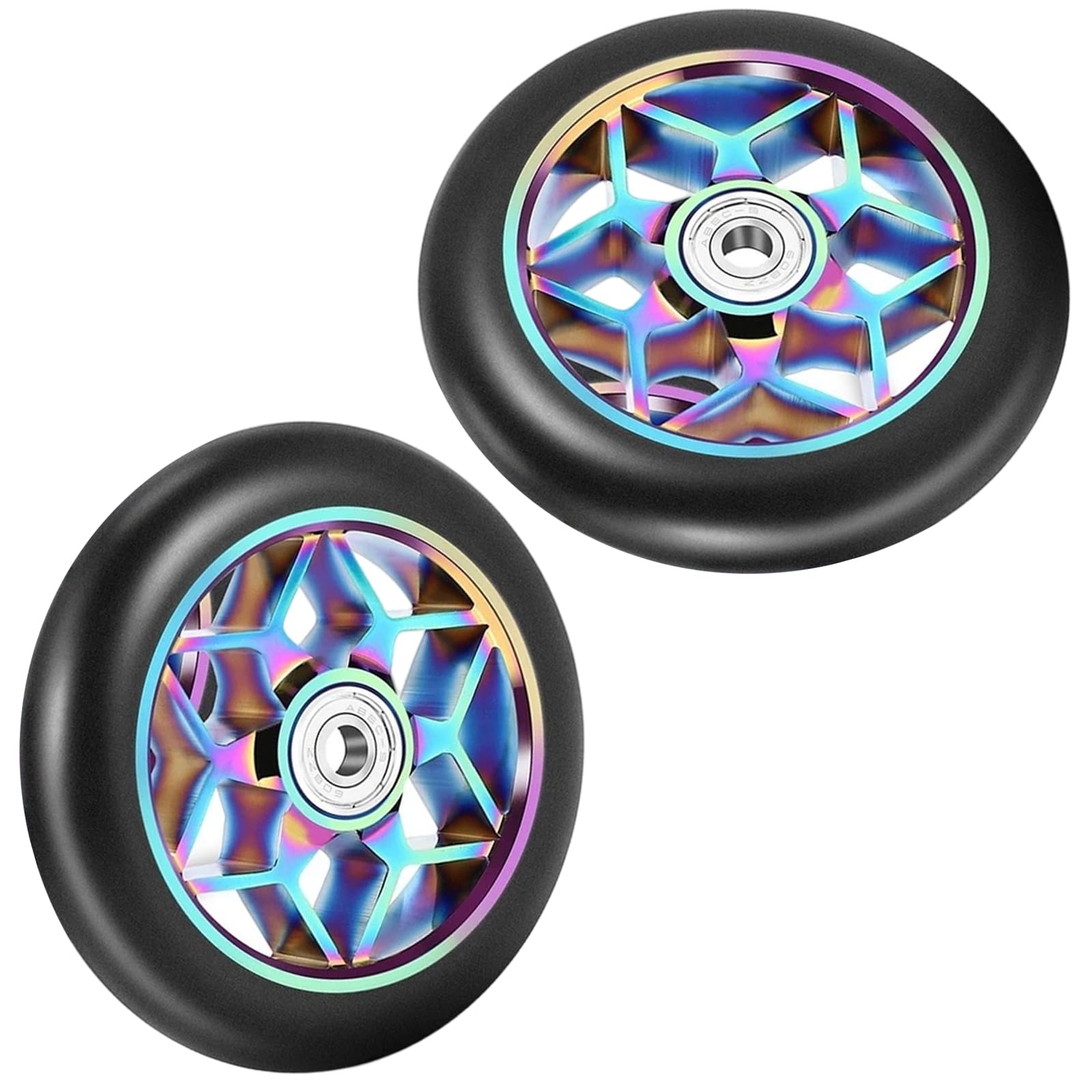 Roues de Remplacement pour Scooters, 2 Lots, avec roulements, en Alliage d ' Aluminium, pour Un Cyclisme agressif, durabilité
