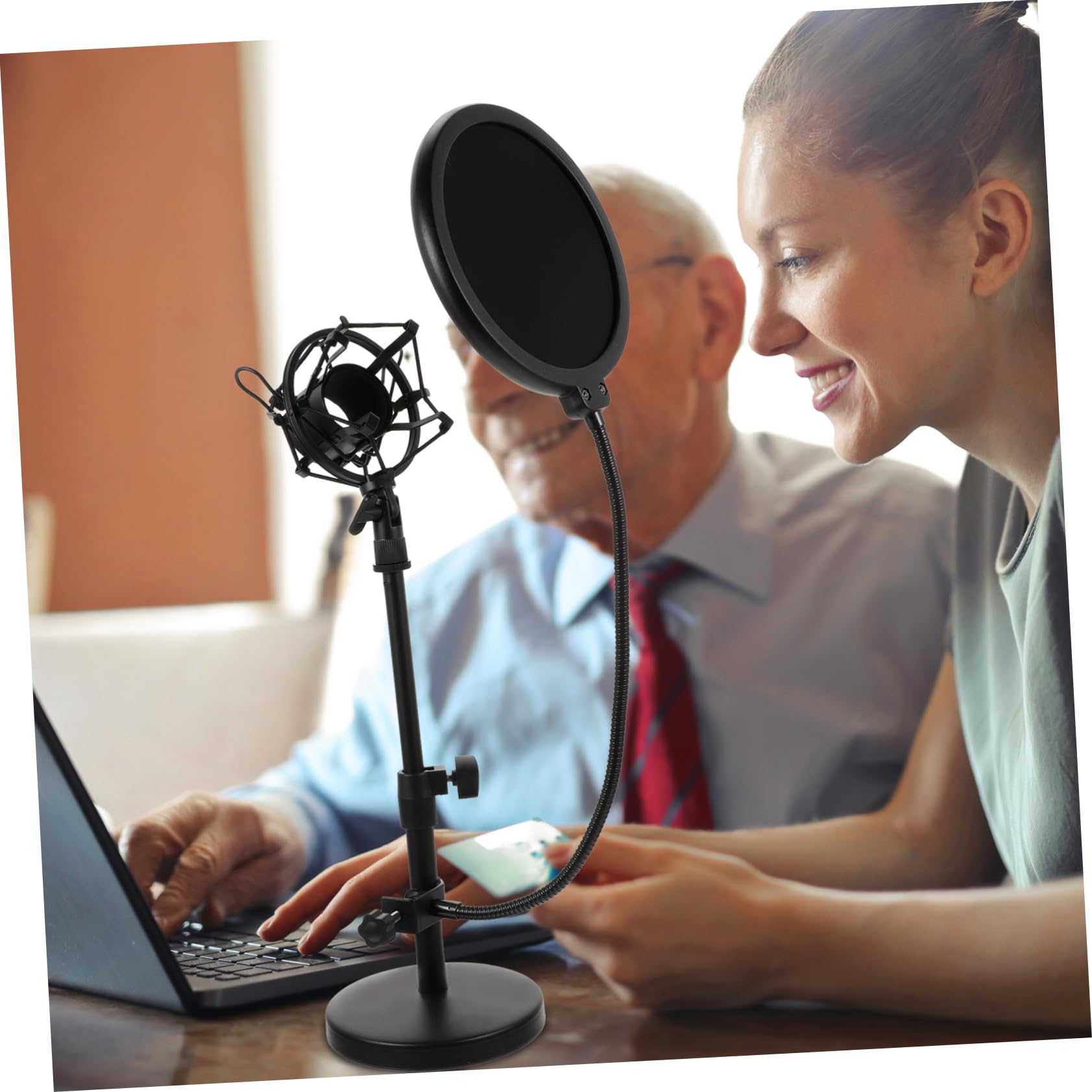 Mikrofonständer aus Metall für Tisch Robuster Professioneller Mikrofonhalter Verstellbarer Teleskop-ständer für Heimstudio Podcast und Live-übertragungen