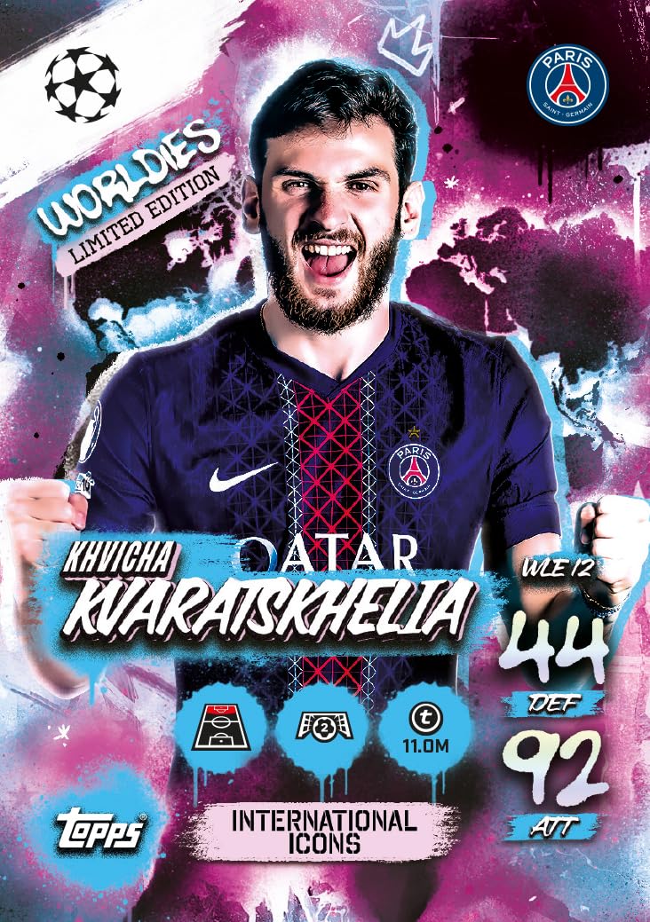 Topps UCC Match Attax 2025/26 – zestaw mini puszek zawiera wszystkie 4 mini puszki z kolekcji Match Attax 2025/26 – World Beaters, Global Goalscorers, Homegrown Heroes i International Icons.