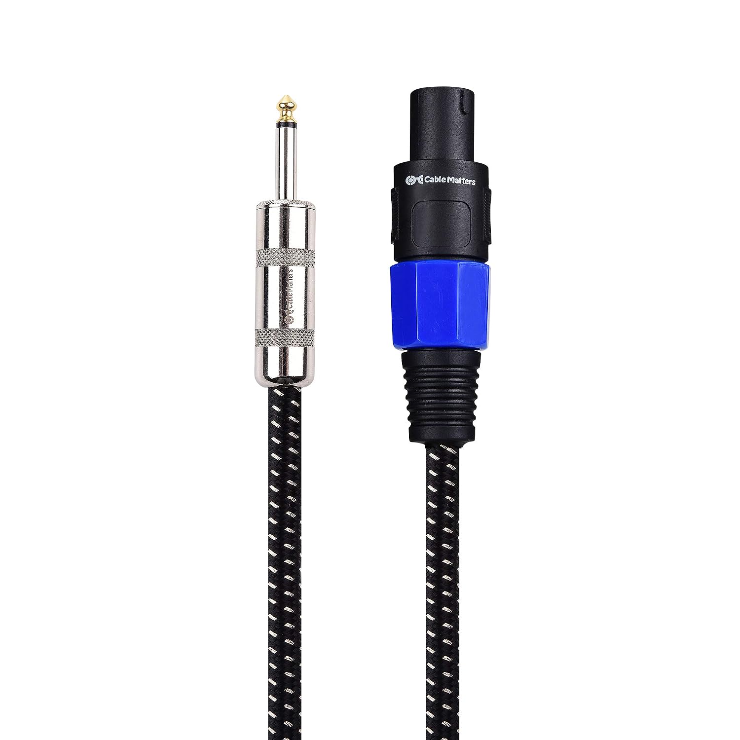 Cable Matters Premium Braided 12AWG 1/4 Inch TS to Speaker Cable 6 ft Compatible with Speakon NL4FC Port
