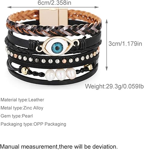 Miniatura 3 de Leather Wrap Bracelet Boho Cuff Bracelets for Women Teen Girls Cross Bracelet Fashion Jewelry Gifts for Her
