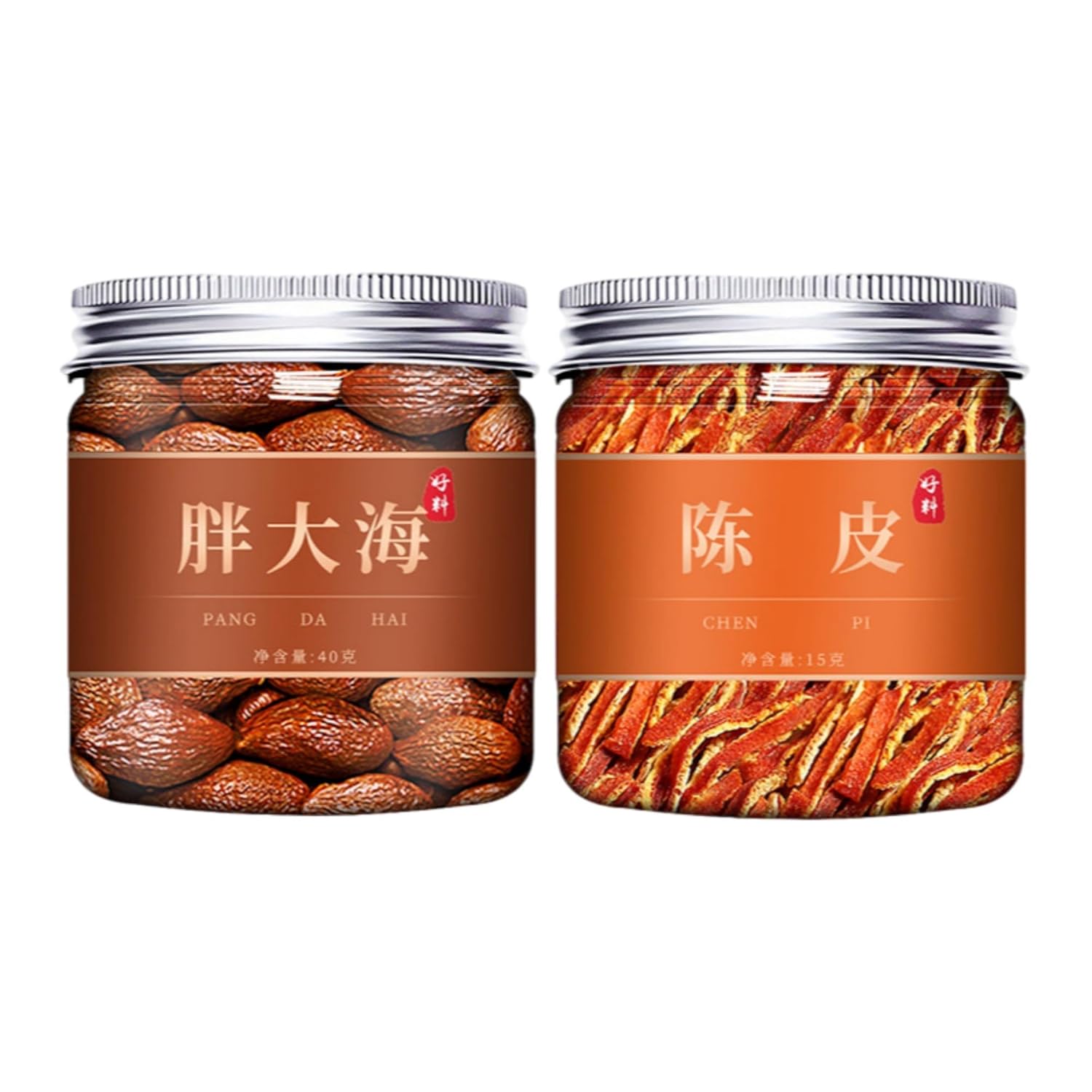 【2罐】 pangdahai (40g) 陈皮丝(15g) Premium Natural china herbal tea Loose Leaf Tea,Chinese Tea, Sulfur Free,Flower tea,dark tea,loose tea Sweet Fresh