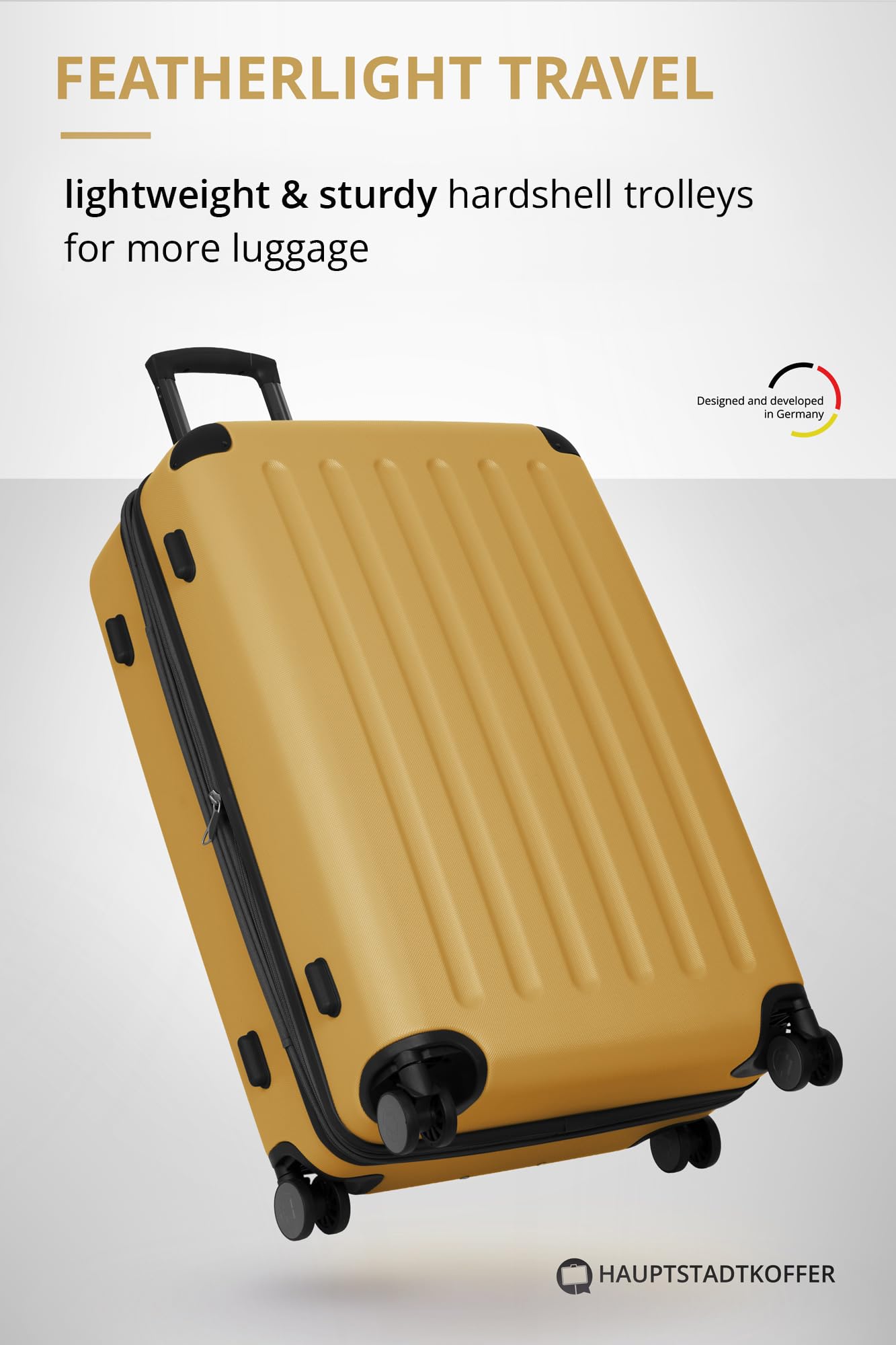 HAUPTSTADTKOFFER - Spree - Maleta rígida, Trolley expandible, Equipaje de Viaje, 4 Ruedas Dobles, TSA, 65 cm, 74 litros, Champán — view 214