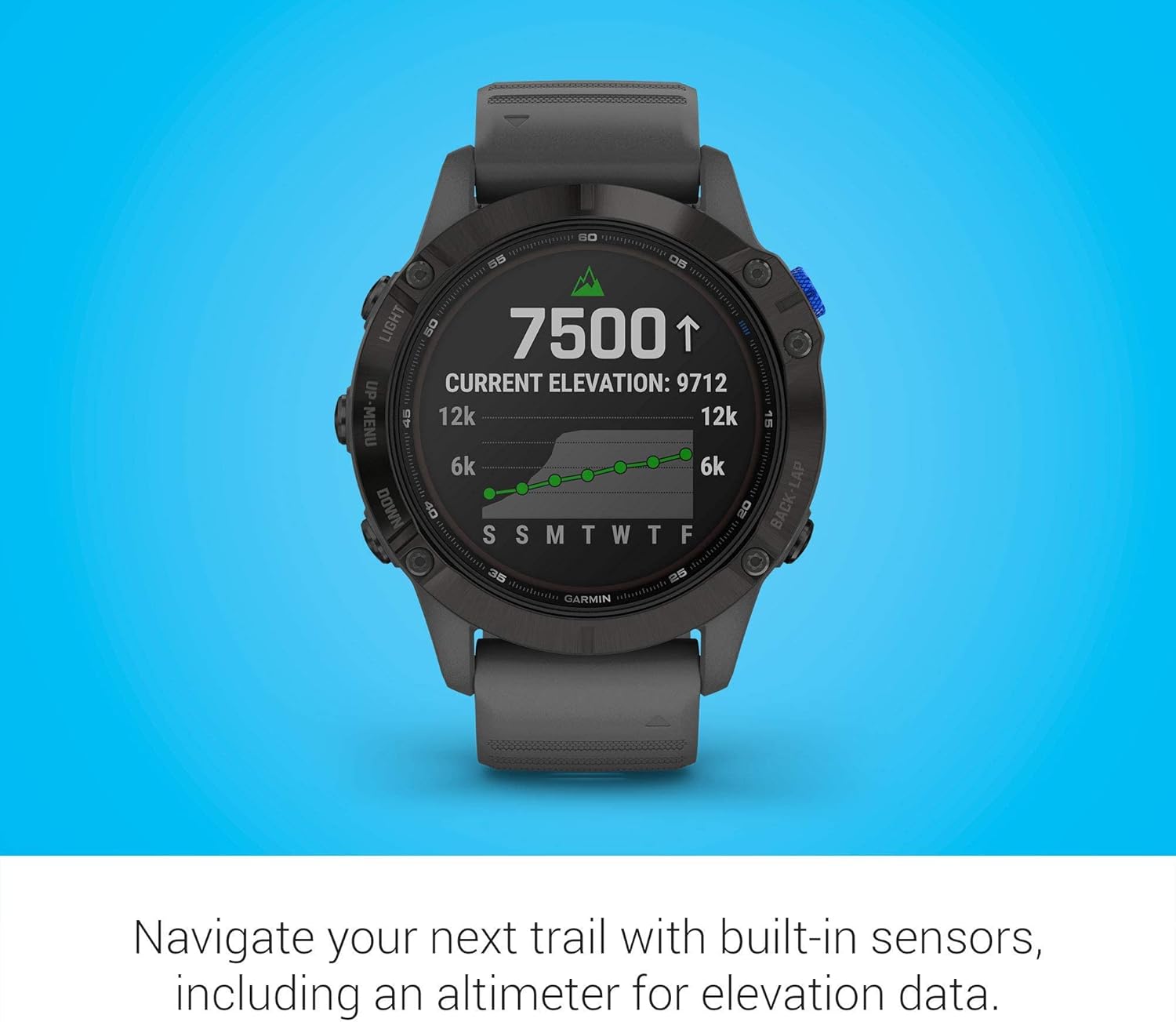 Garmin Fenix 6 Pro Solar (GPS,1.4 inches) Solar-Powered Multisport, Advanced Training Features and Data, Black with Slate Gray Band (Renewed)