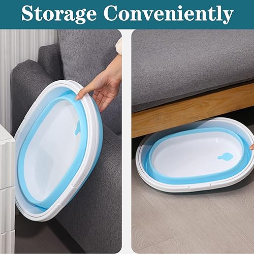 Miniatura 5 de Haundry Cubo plegable para organizador de limpieza, cubo plegable de 3.2 galones para limpieza, organizador de suministros de limpieza del hogar, 12