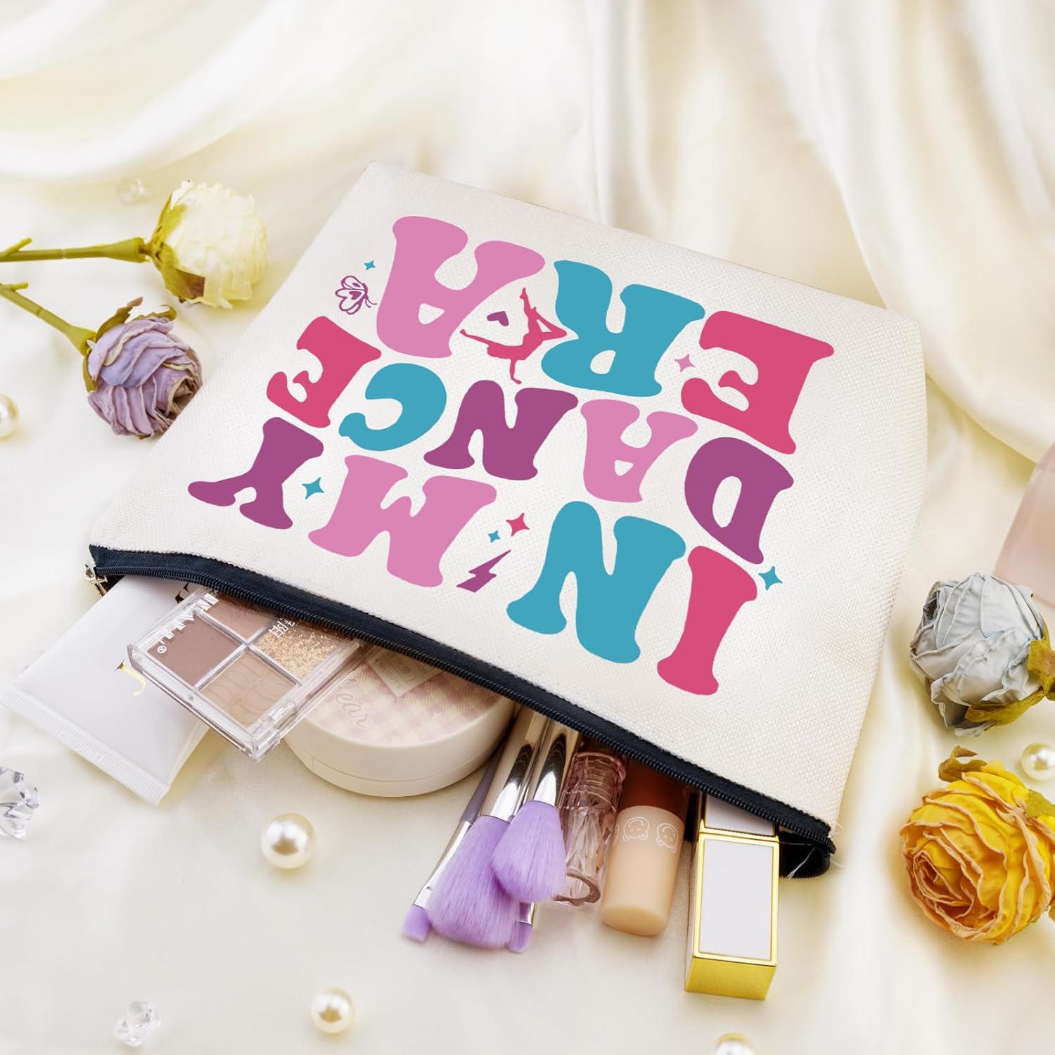 Dancer Gifts for Women Recital Gifts for Dancing Lovers Ballet Teacher Gift Dance Makeup Bag Dance Bags for Dancers Dancer Cosmetic Bag Ballerina Travel Toiletry Zipper Pouch Dancing Party Favors - Image 4