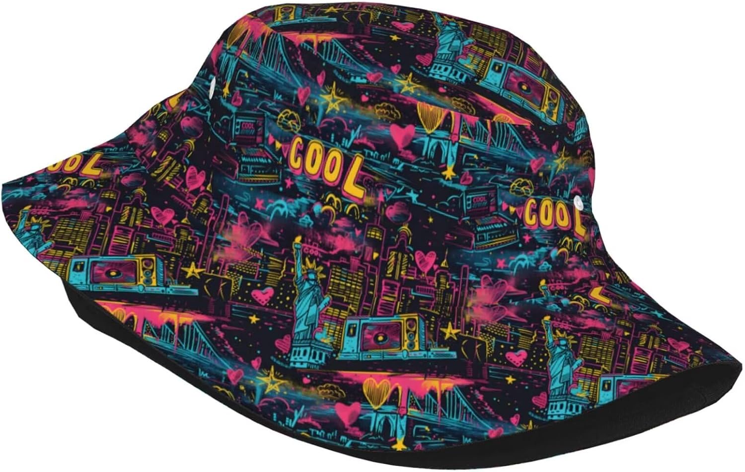 American Bucket Hat America Sun Hats USA Graffiti Style Hats for Women Men Independence Day Hat