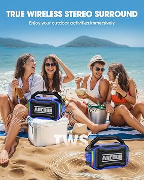ANCOON Bluetooth Speakers Blue+Red