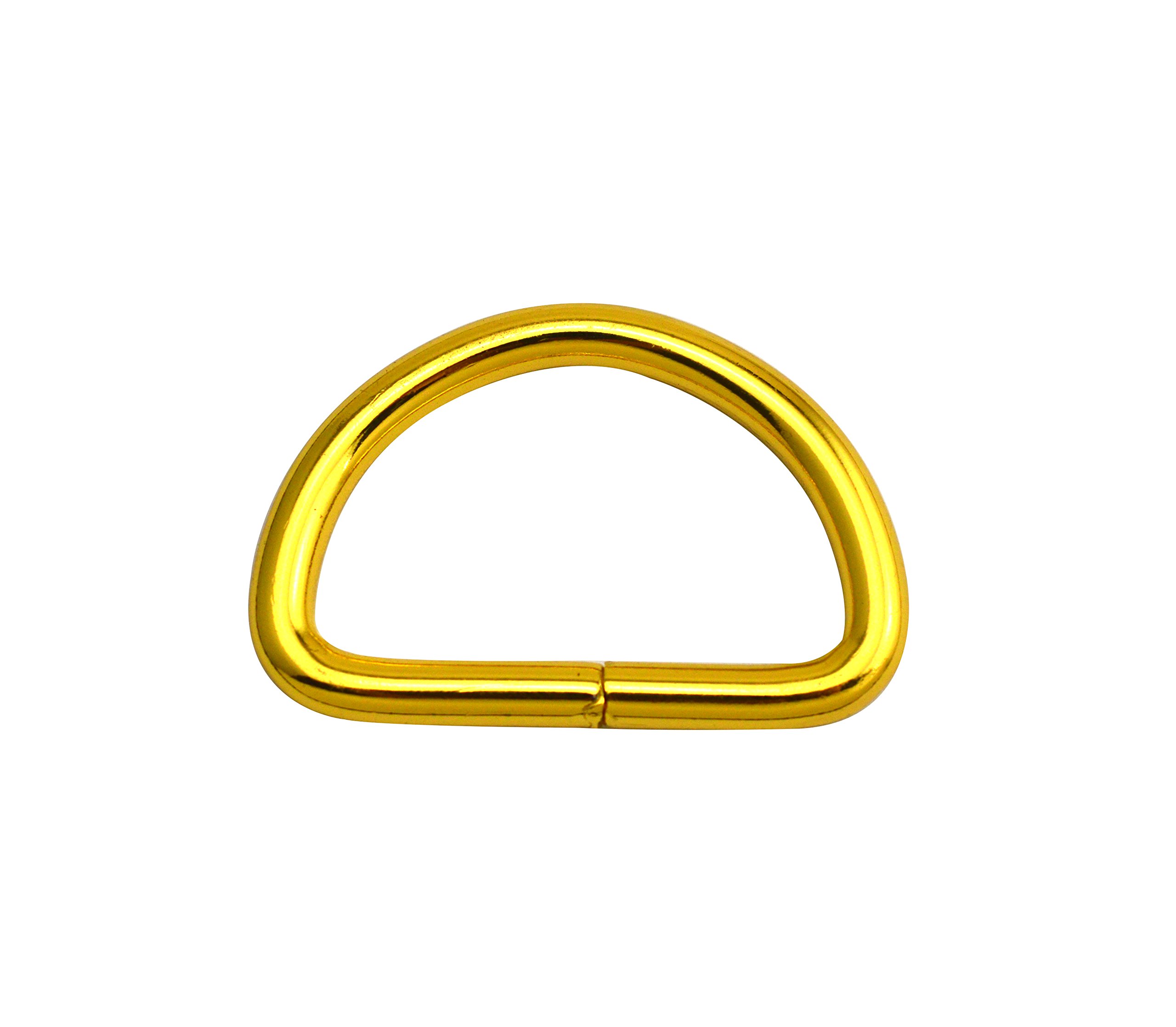 Wuuycoky Unisex Gold 1.25" Inner Diameter D Rings Buckles D-Ring Non-Welded For Webbing Strapping Pack Of 10