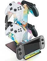 Vista 10 de NiHome Soporte Universal de Acrílico Iridiscente de 2 Niveles para Controlador de Juegos y Auriculares para PS5 Xbox ONE Switch Soporte Colorido