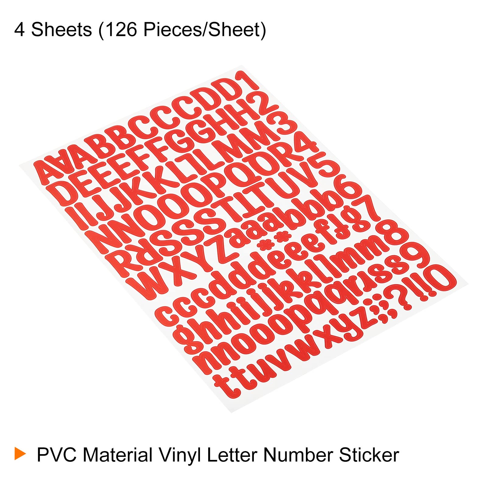 PATIKIL Adesive a Lettere, 126pz 4 Fogli Lettere Adesive in Vinile
